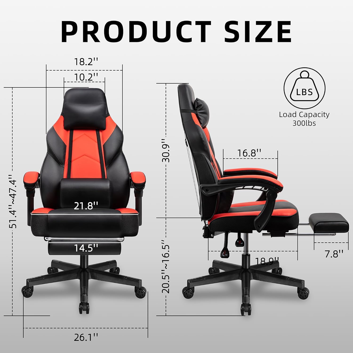 Gaming Chair with Footrest, Ma - огляд і ціна Ergonomic Office Chair