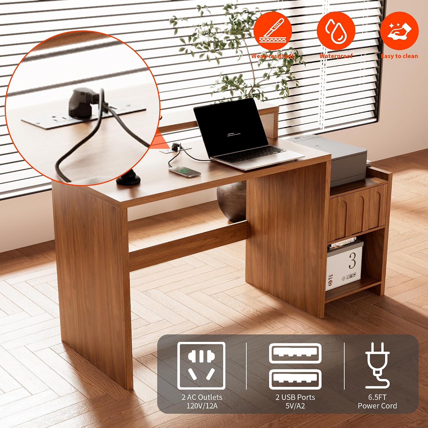 60 Inch Executive Desk with Dr - огляд і ціна Home Office Work Table