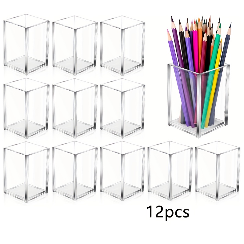 12pcs Clear Acrylic Makeup Bru - огляд і ціна Home Office Work Table